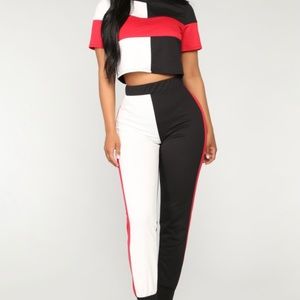 Fashion Nova Black/Red Set
